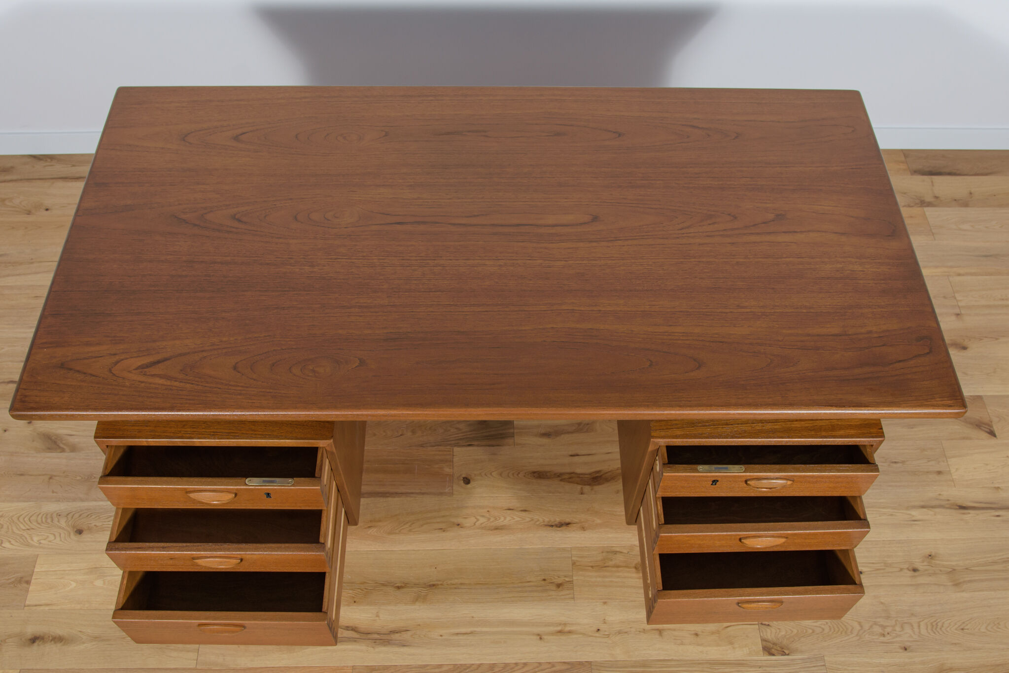 Mid-Century Danish Teak Desk by Kai Kristiansen for Feldballes Møbelfabrik, 1960s