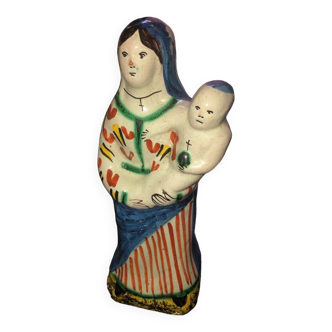 Vierge et l’enfant en faïence