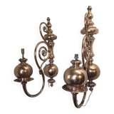 19th century copper wall lights (large models)