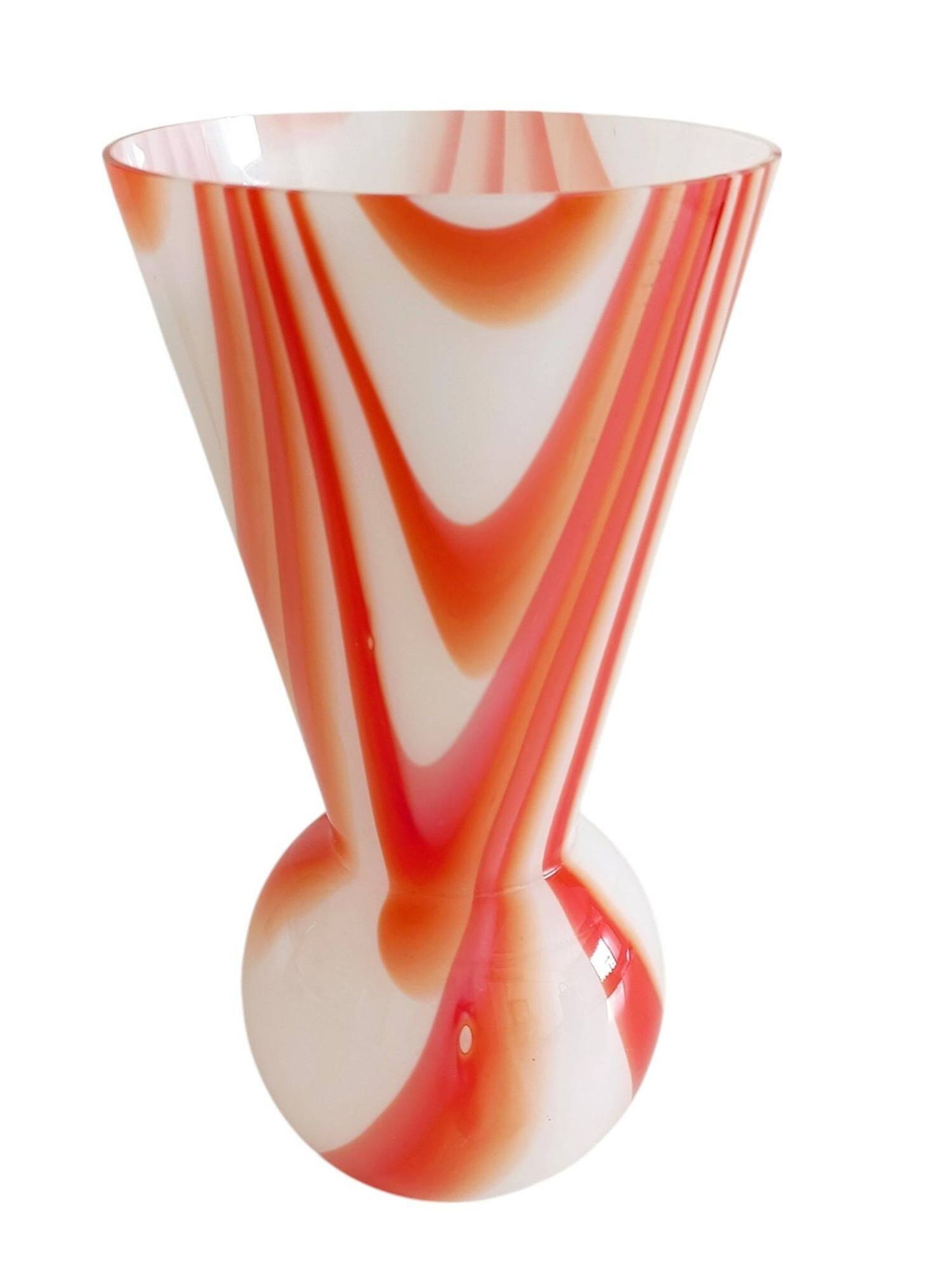 Carlo Moretti Murano Glass Vase, Marbled Decor, Italy, 1960s