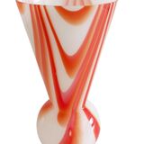 Carlo Moretti Murano Glass Vase, Marbled Decor, Italy, 1960s
