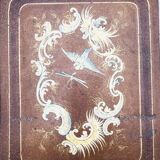 Miroir de barbier  triptyque en laiton et cuir gravé