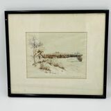 Still life in felt pen signed