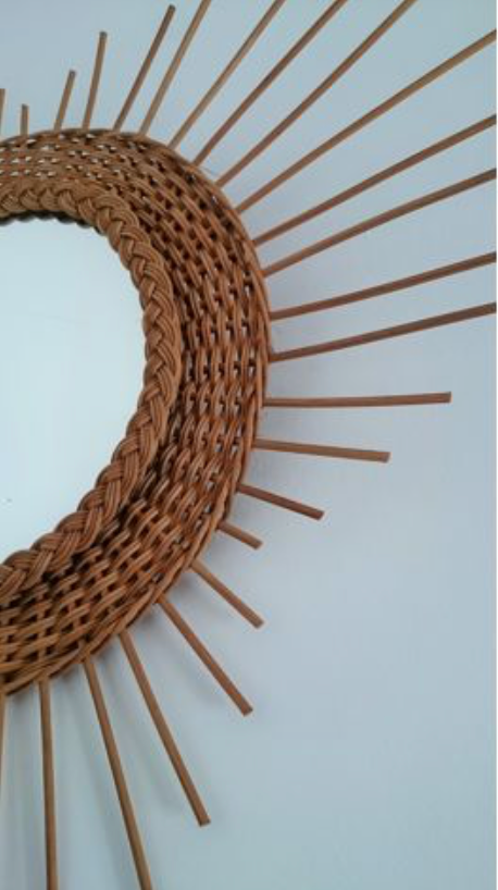 Rattan sun mirror