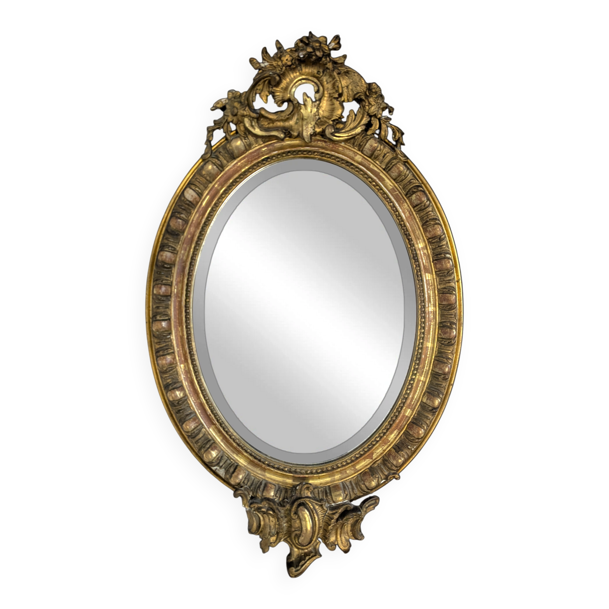 Golden wooden mirror from the Napoléon III period.