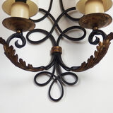Pair of Wrought Iron Art Deco wall lamps