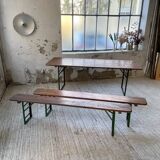 Guinguette table and its 2 benches