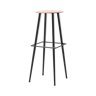 Bar stool with thin feet made of metal