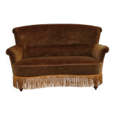 1960s, Danish 2-seater sofa, original green furniture velour.
