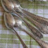 Box of 12 small spoons in vintage silver metal