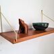 Teak and brass shelf, vintage scandinavian 1960s