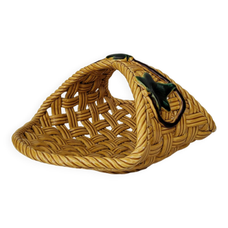 Vallauris woven earthenware basket