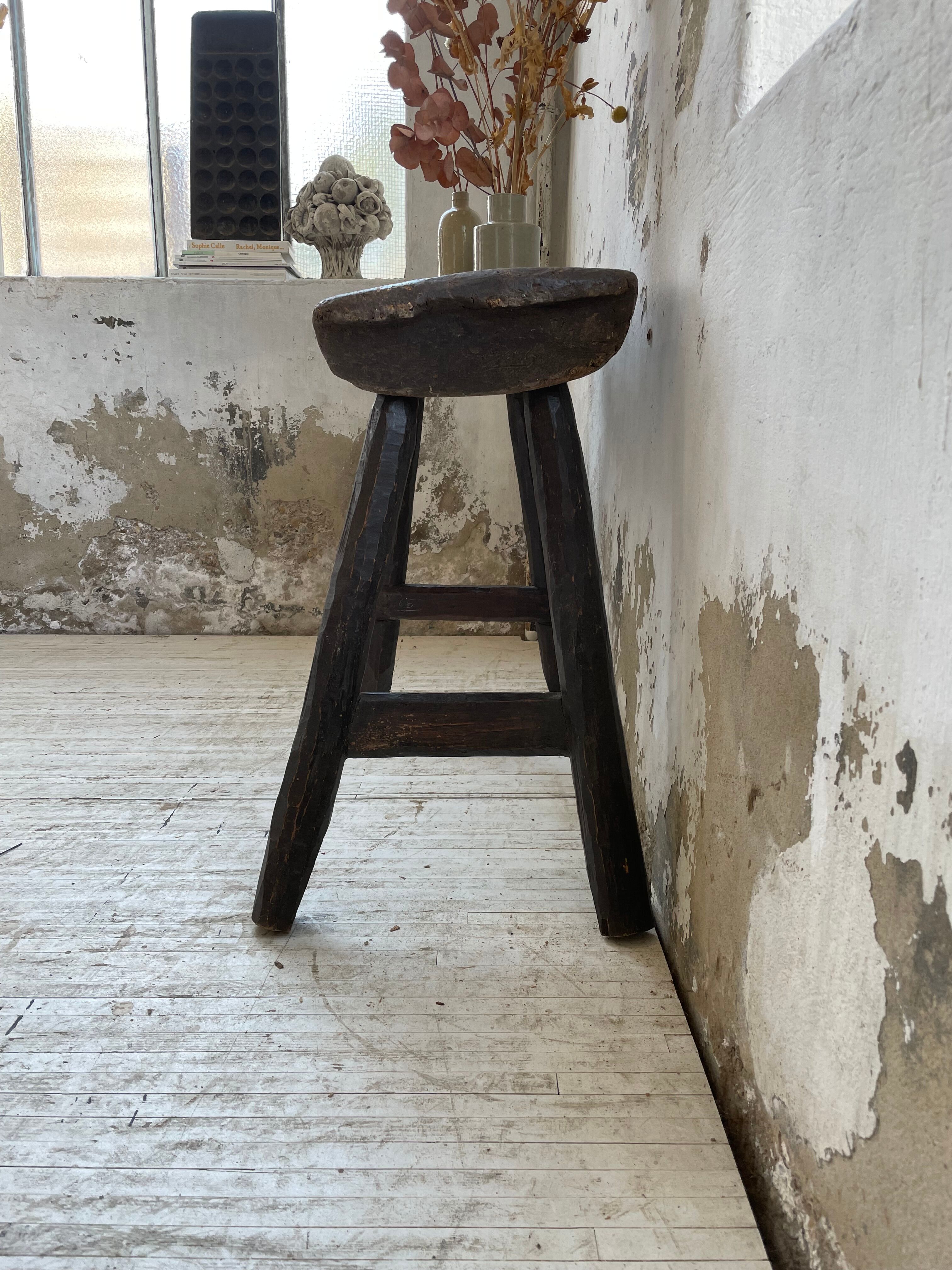 Brutalist solid wood console