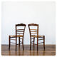4 old flying chairs with natural canning seat