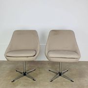 Paire de chaises coque 70's, pivotantes, vintage