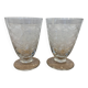 Set de 2 verres à vin en verre gravé