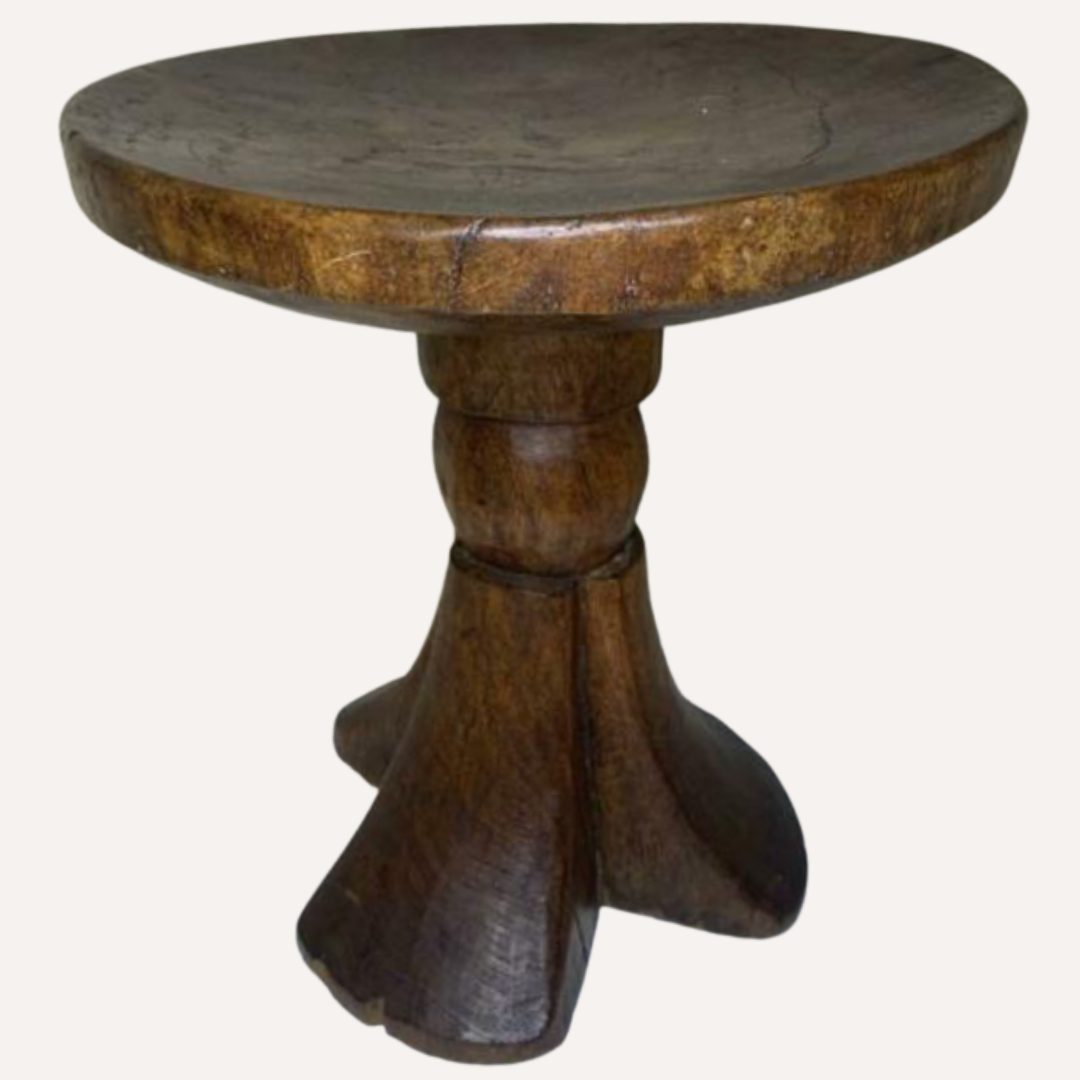 African "jima" wabi sabi tripod stool, ethiopia, 1940s-1950s