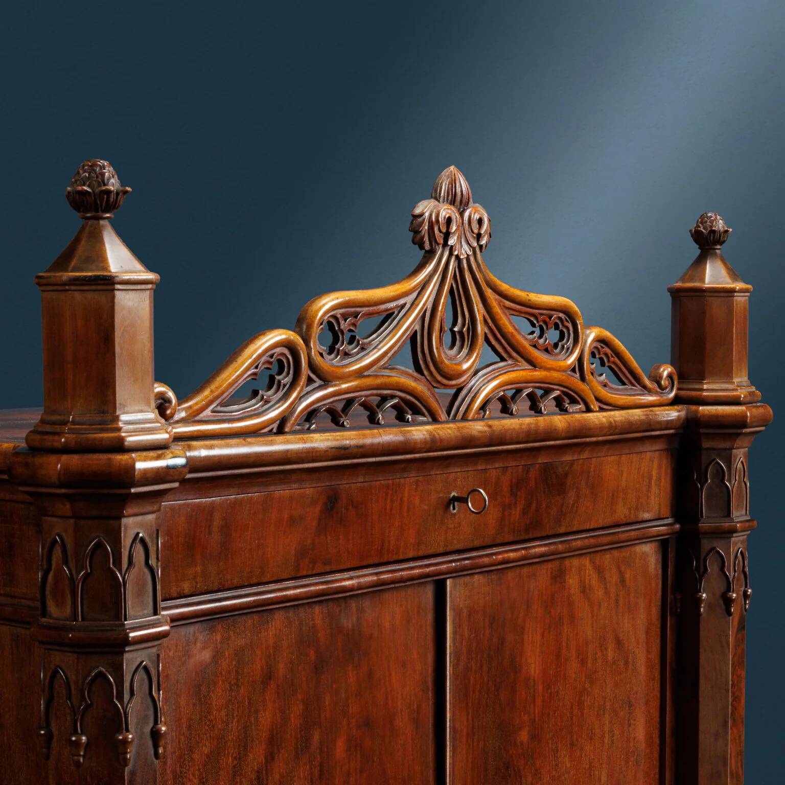 Ancient Piedmontese cabinet in wood, Italy, 19th century