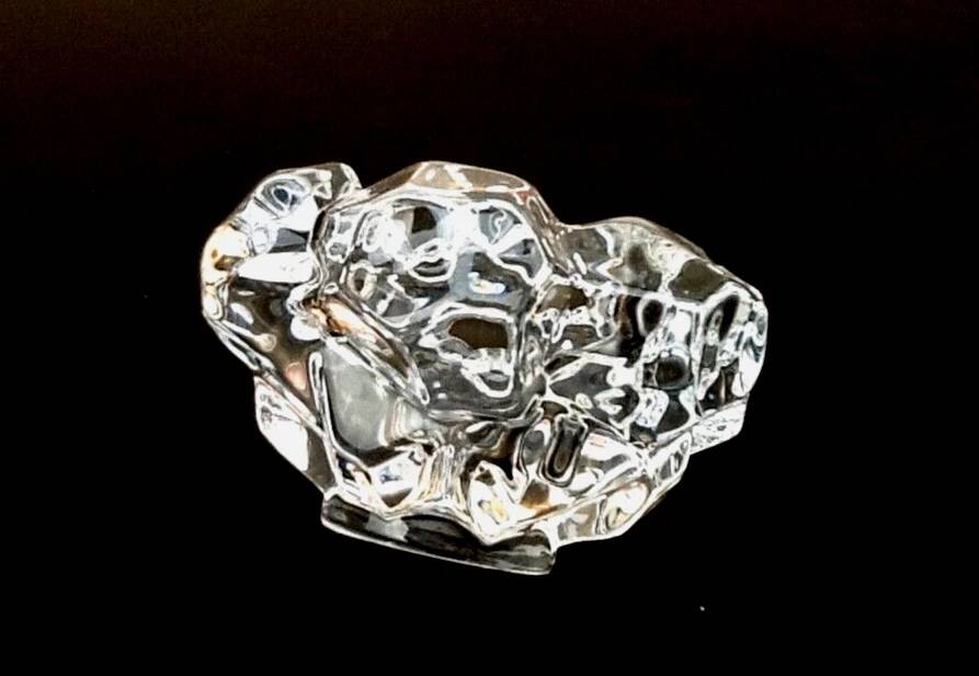 1970s Daum Crystal Table Candlestick, France