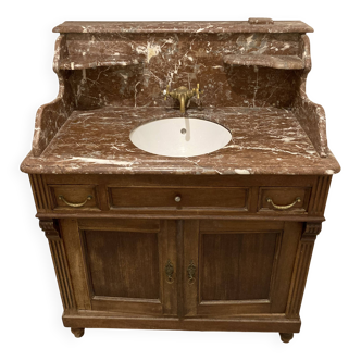 Meuble vasque marbre rouge