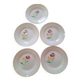 Set of 5 Digoin Sarreguemines dessert plates