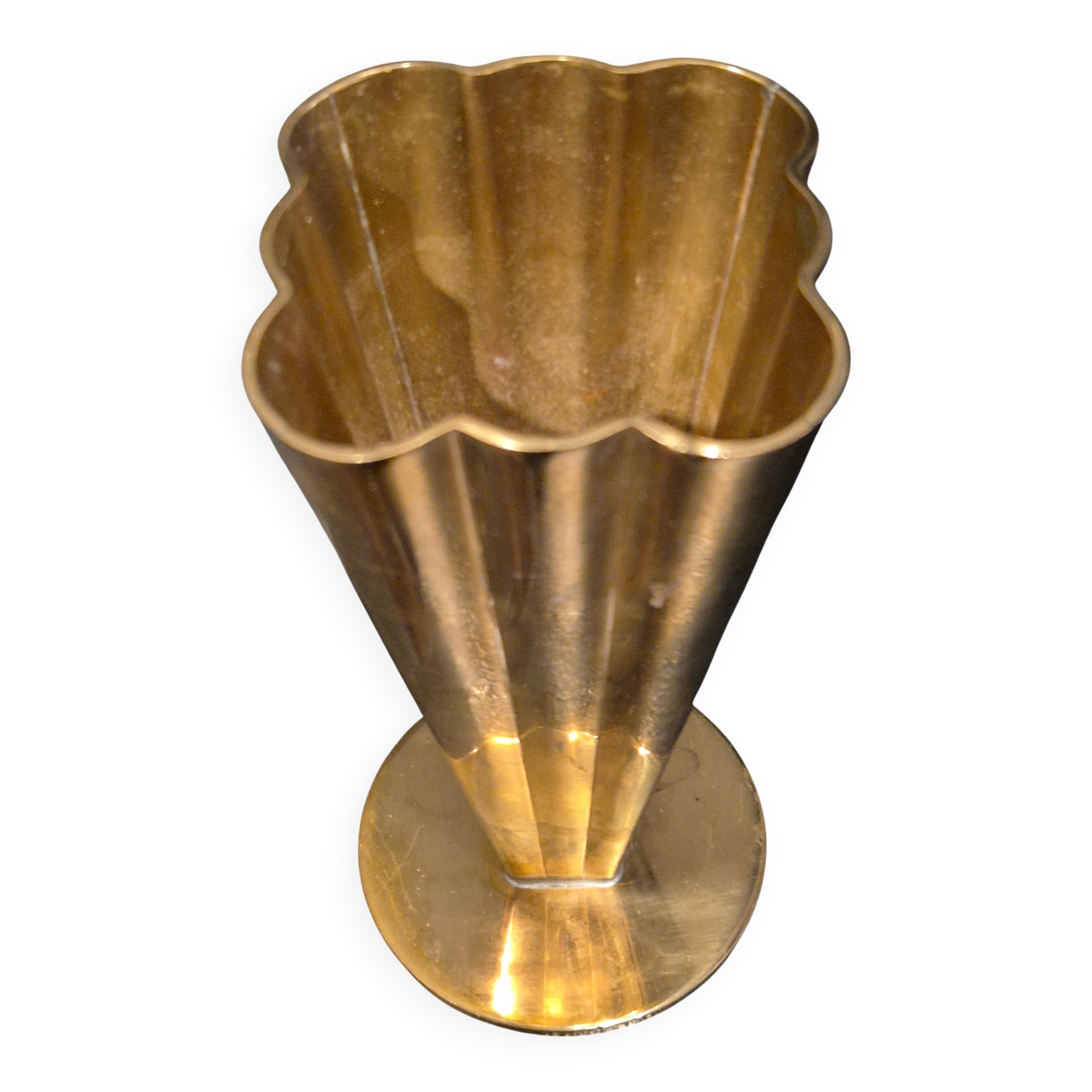 Ystad Metall, brass vase model 5317-77, modern Scandinavian / mid-20th century