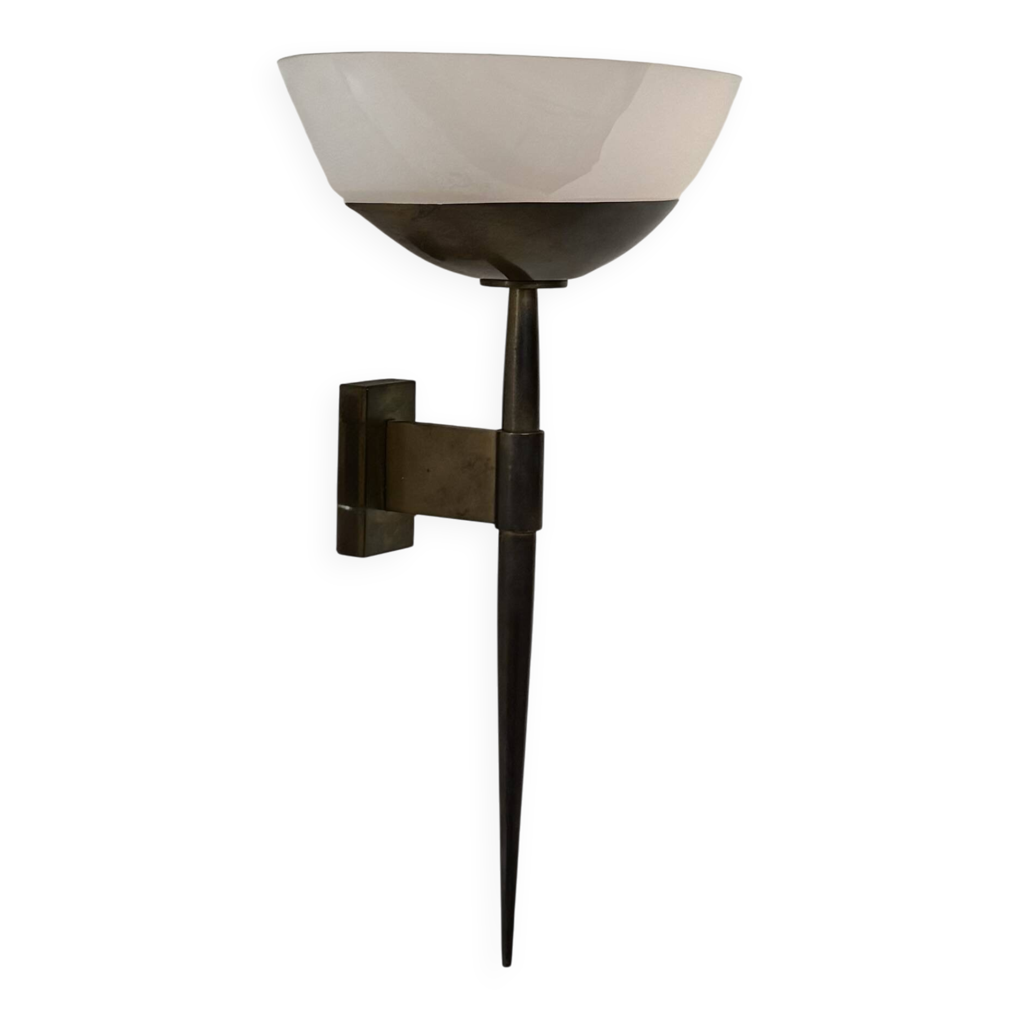 Vintage Art Deco wall light, brass and perspex, France, 1930.