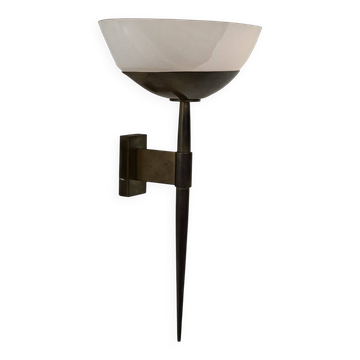 Vintage Art Deco wall light, brass and perspex, France, 1930.