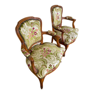 Louis XV style convertible armchairs