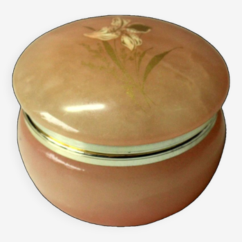 Pink onyx pill box, jewelry box - vintage from the 60s