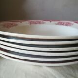 Set of 6 hollow iron earth plates by Boch