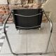 Chrome and black leather armchair type B34