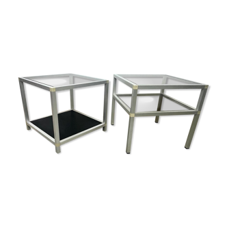 Pair of vintage trundle side tables