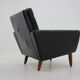 1960s black lether danish armchair
