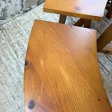 Set of round table and 4 rounded benches, 1950