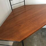 Modular vintage string wall shelf system with 1960-1980's desk