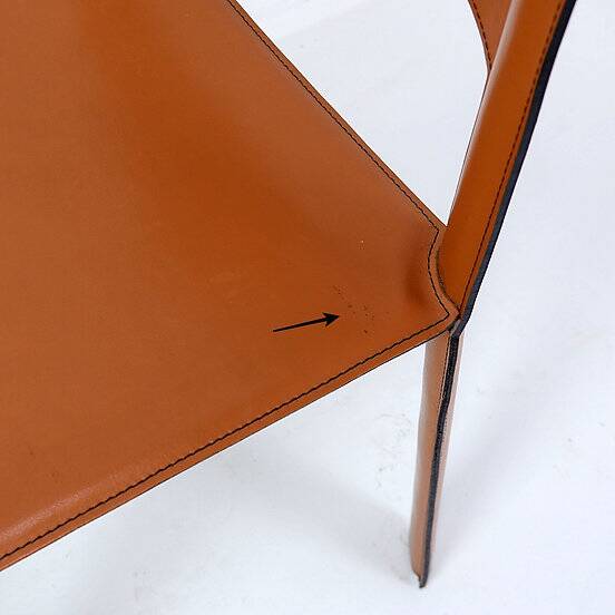 saddle leather chair cognac Cidue