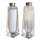 Salière poivrier en verre et bouton de nacre