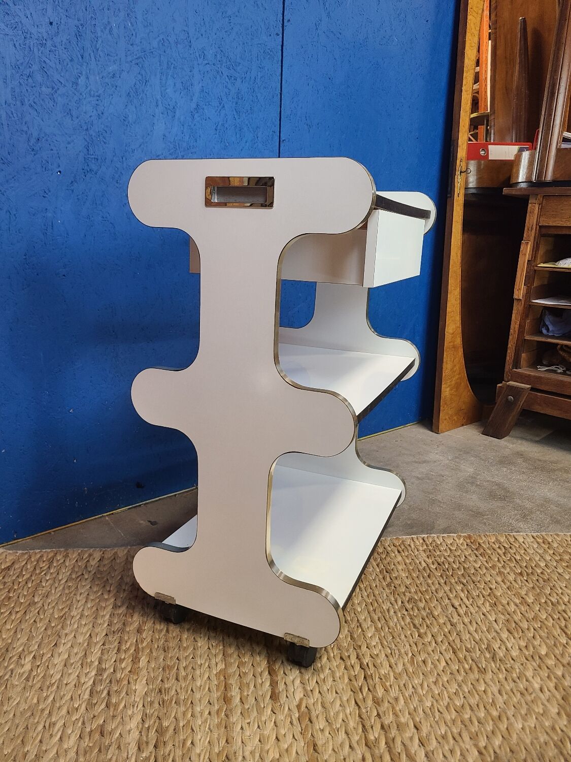 Vintage trolley on wheels