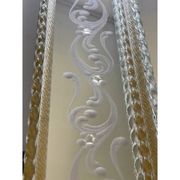 Miroir rectangulaire en verre de Murano vénitien avec sculpture florale verte réalisée à la main