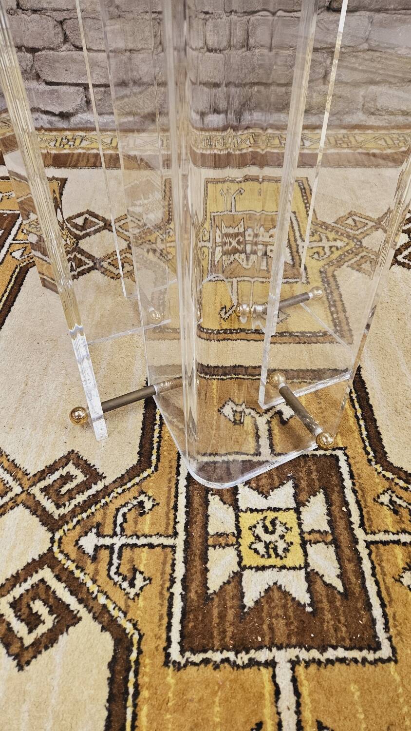 Table de salle à manger plexi verre fumé 1970 vintage