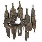Brutalist wall sculpture - Gatekeepers