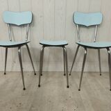 Blue formica table 2 chairs 1 mdj stool
