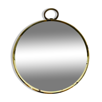 Mirror barber round strapping brass gilded