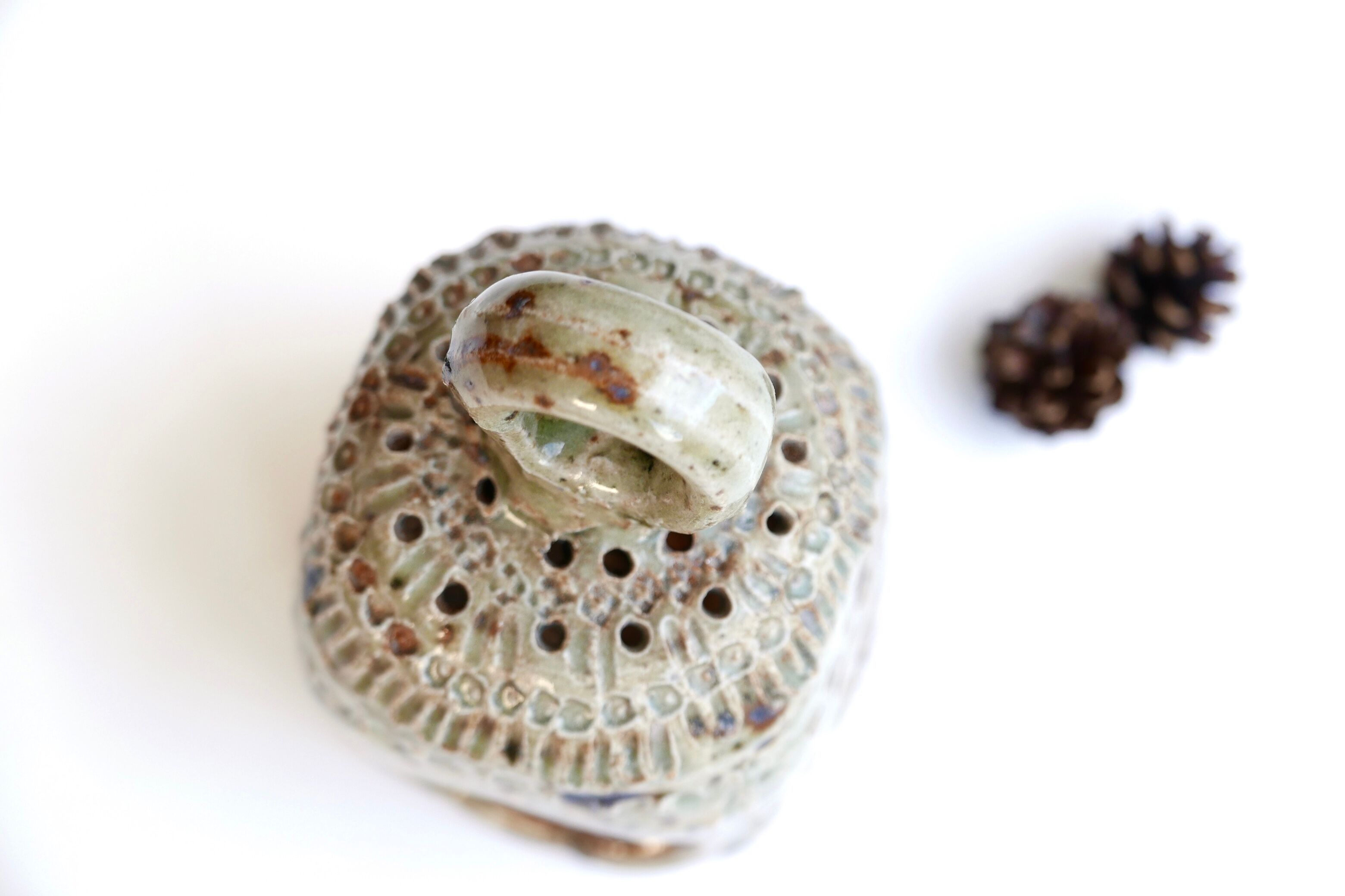 Barbara Delfosse sandstone photophore, La Borne, 1960s