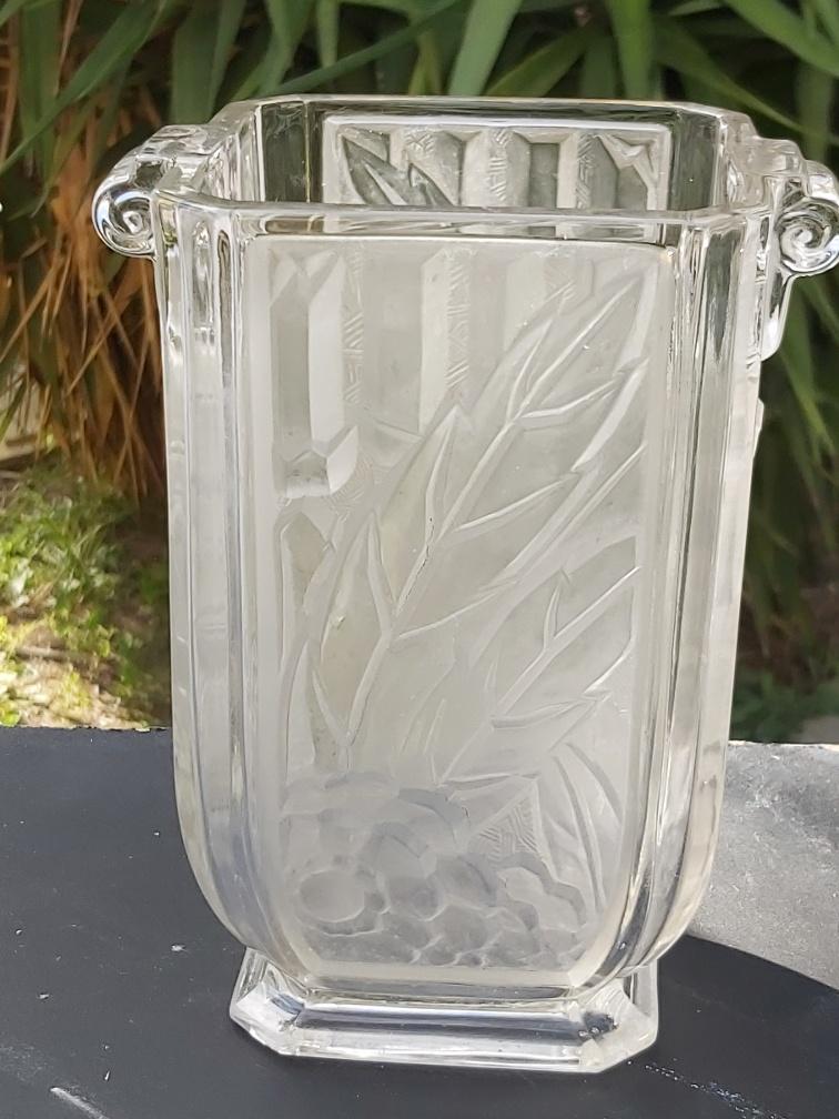 Glass Vase Art Deco Czechoslovakia Spip
