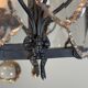 Louis XV style lantern in blackened brass adorned with cut crystal pendants, circa 1900.