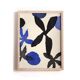 Painting on paper 30x40cm illustration of blue and black flowers signed eawy
