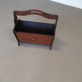 Hand paint decorated magazine holder 1960s