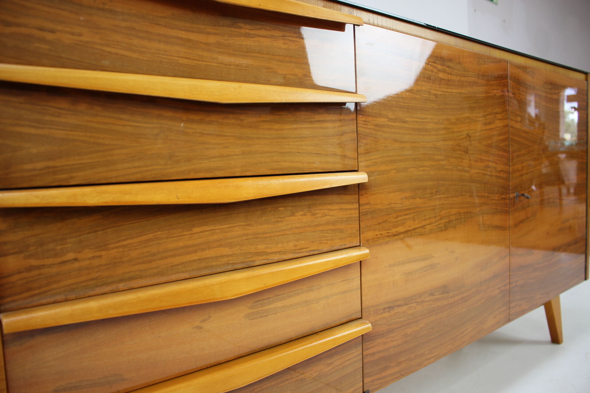 Mid-century upcycled sideboard on high gloss, 1960's